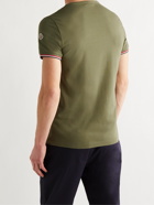 MONCLER - Contrast-Tipped Stretch-Cotton Jersey T-Shirt - Green