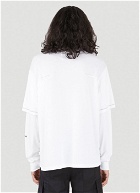 Double Layer Long Sleeve T-Shirt in White
