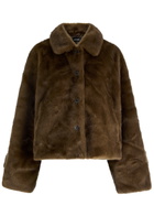 Meotine Kelly Cropped Faux fur Jacket Brown