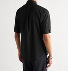 ALEXANDER MCQUEEN - Button-Down Collar Logo-Embroidered Stretch-Cotton Poplin Shirt - Black