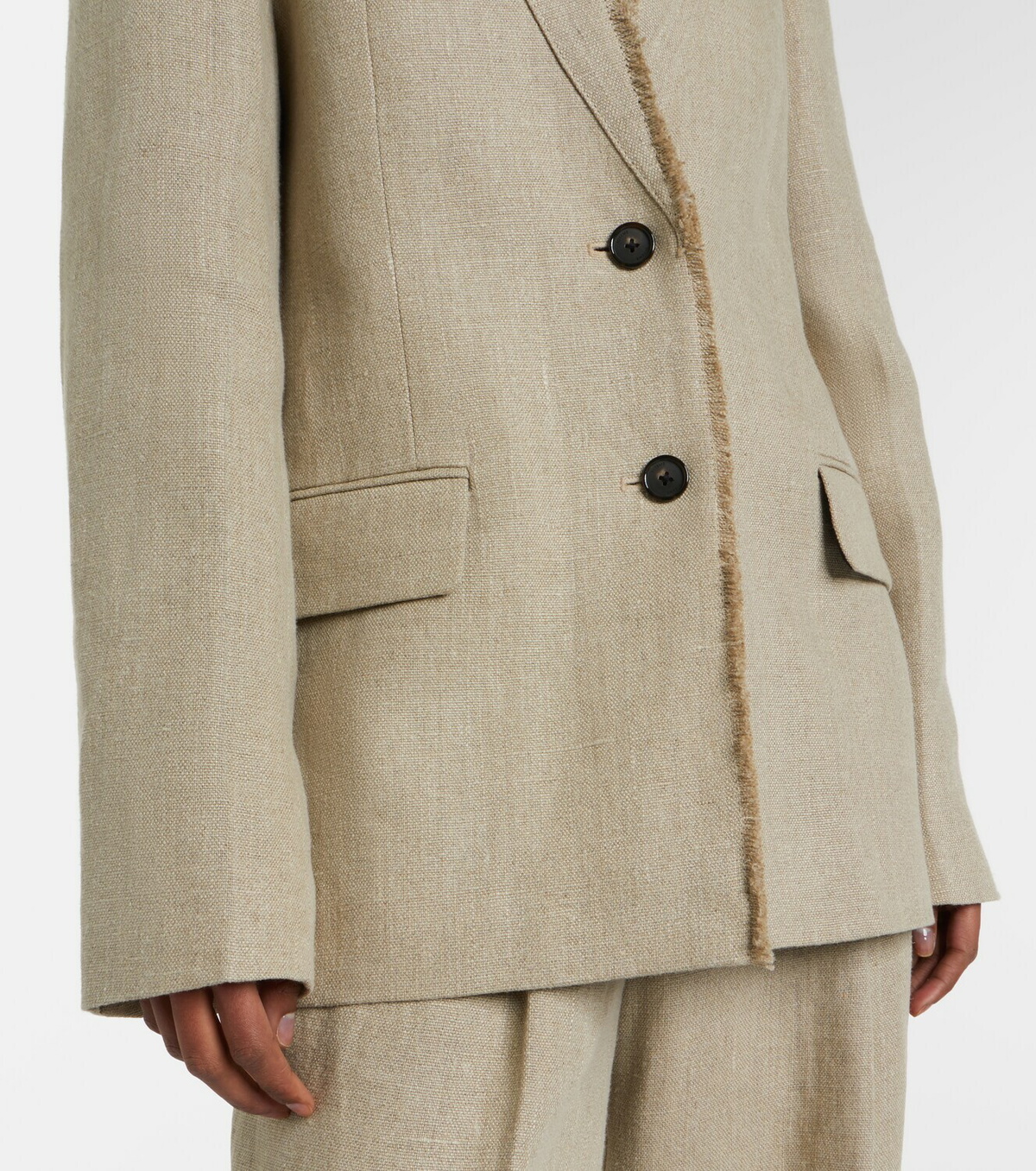 Toteme Frayed linen blazer