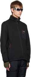 Nanga Black Stand Collar Zip-Up Sweater