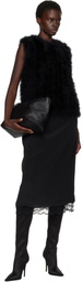 Yves Salomon Black Cropped Feather Gilet Vest