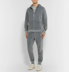 TOM FORD - Cotton-Blend Velour Zip-Up Hoodie - Blue
