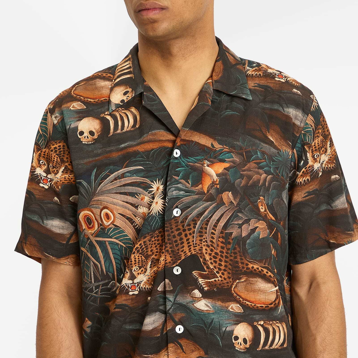 Endless Joy Men's Leopard Jungle Vacation Shirt in Multi