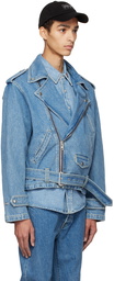 Kenzo Blue Kenzo Paris Biker Denim Jacket