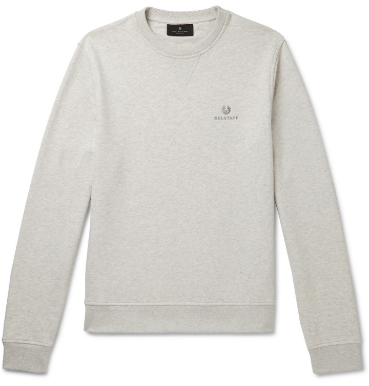 Photo: Belstaff - Logo-Embroidered Loopback Cotton-Jersey Sweatshirt - Gray