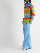 The Elder Statesman - Jolly Ribbed Striped Cashmere Half-Zip Sweater - Multi