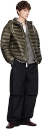 Jil Sander Khaki Hooded Down Jacket