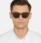 Berluti - Oliver Peoples Rue Marbeuf Round-Frame Acetate Polarised Mirrored Sunglasses - Men - Brown