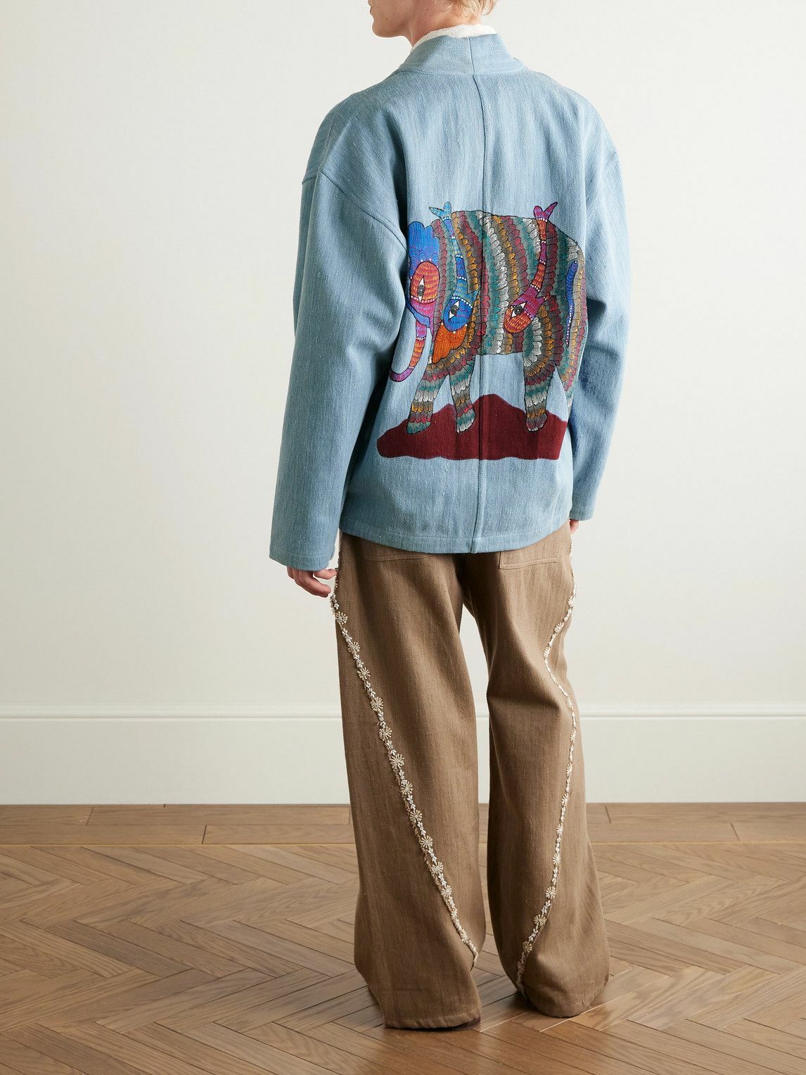 Kardo - Osaka Printed Denim Jacket - Blue