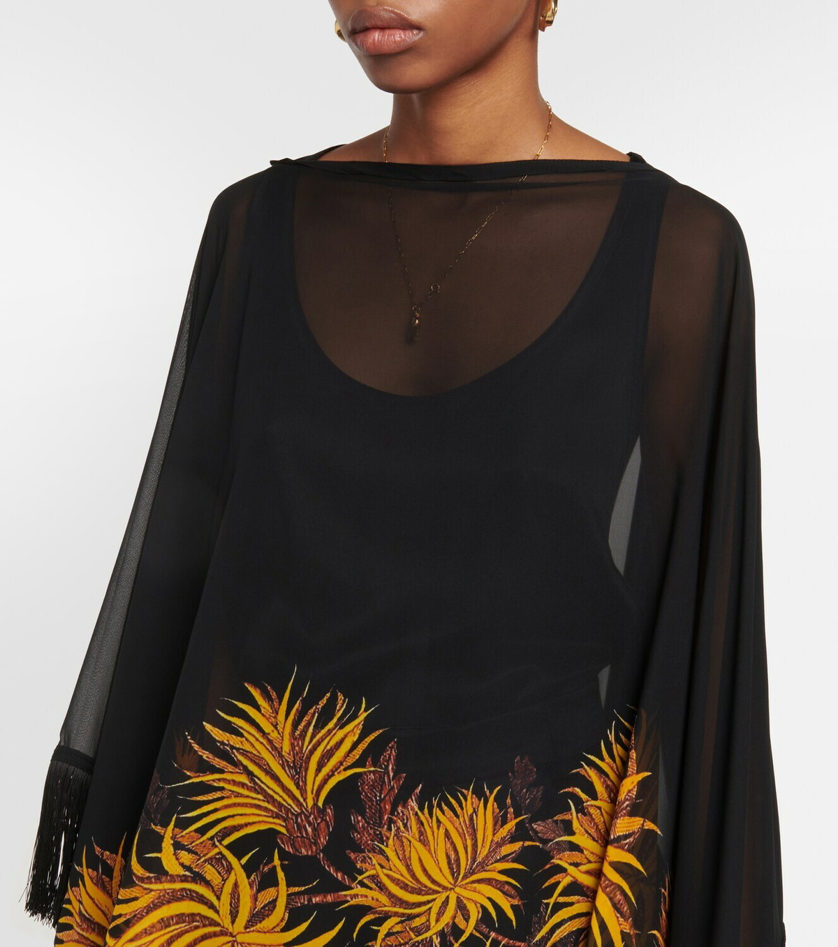 【関税&送料込】Etro Cape Etro Fringed printed silk cape Etro