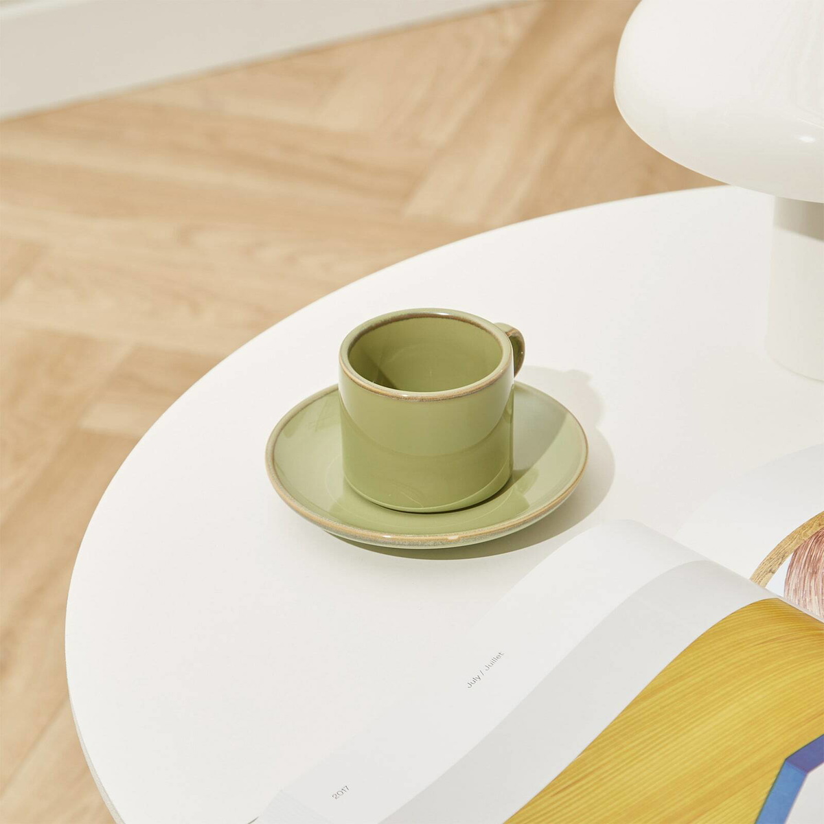 HKliving Cup & Saucer in Moss Green 