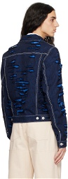 Marni Blue Distressed Denim Jacket