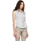 Vivienne Westwood Gray Short Sleeve Drunken Shirt