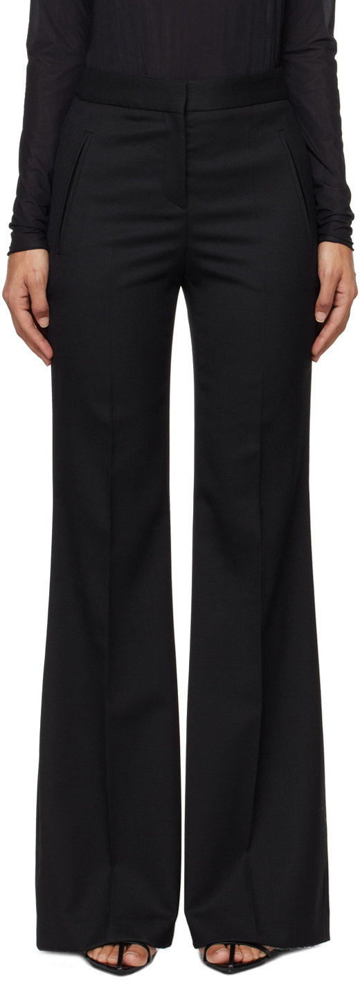 BOSS Black Regular-Fit Flared Wool Twill Trousers