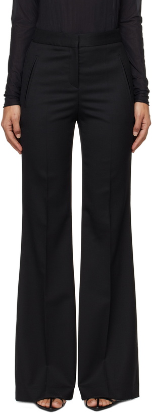 Photo: BOSS Black Regular-Fit Flared Wool Twill Trousers