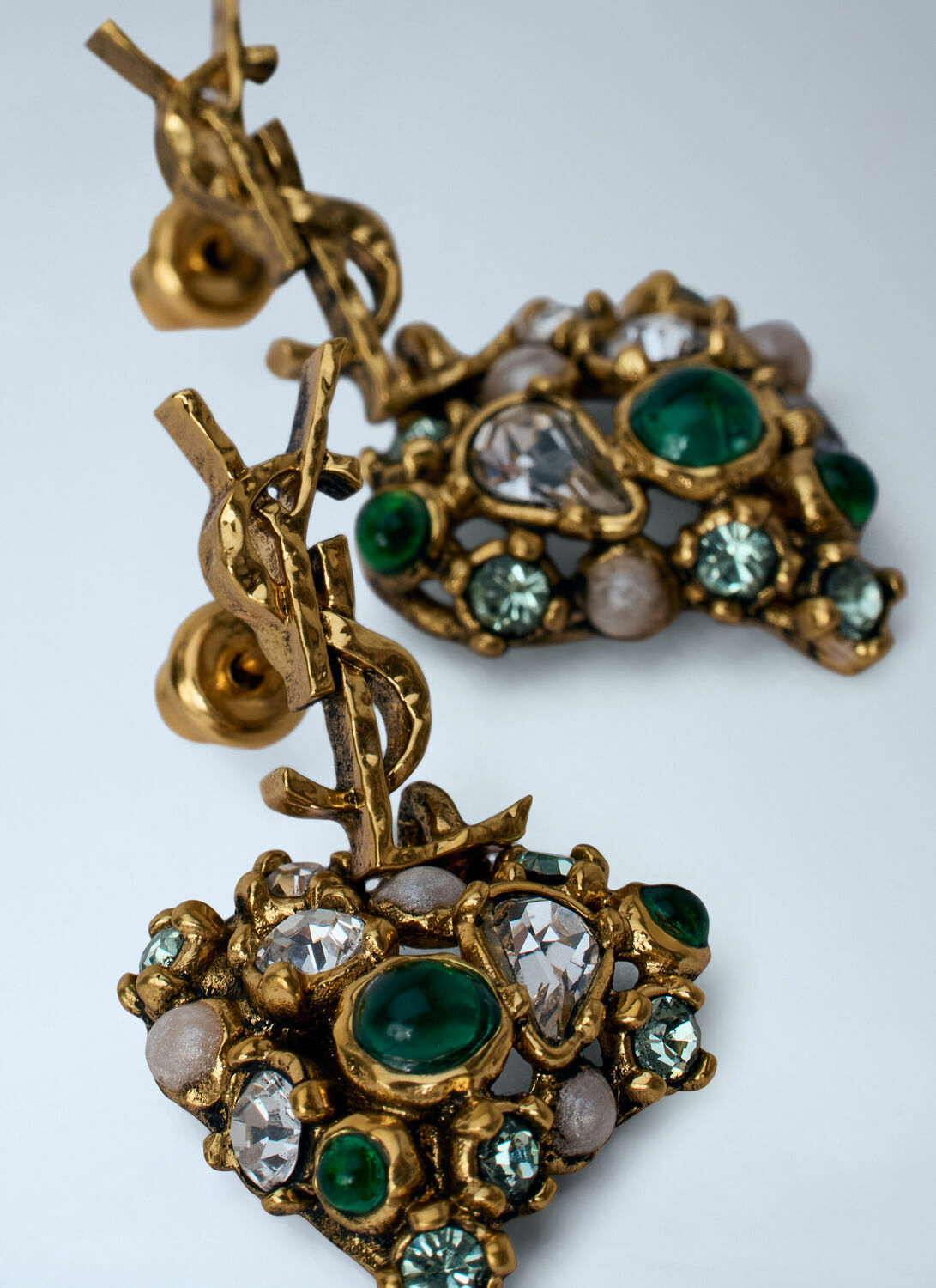 Saint Laurent Embellished Drop Earrings