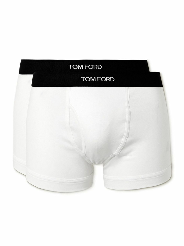 Photo: TOM FORD - Two-Pack Stretch-Cotton Jersey Boxer Briefs - White