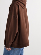 Valentino - Oversized Logo-Appliquéd Cotton-Jersey Hoodie - Brown
