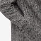Officine Generale Men's Soft Jack Herringbone Wool Coat in Black/White