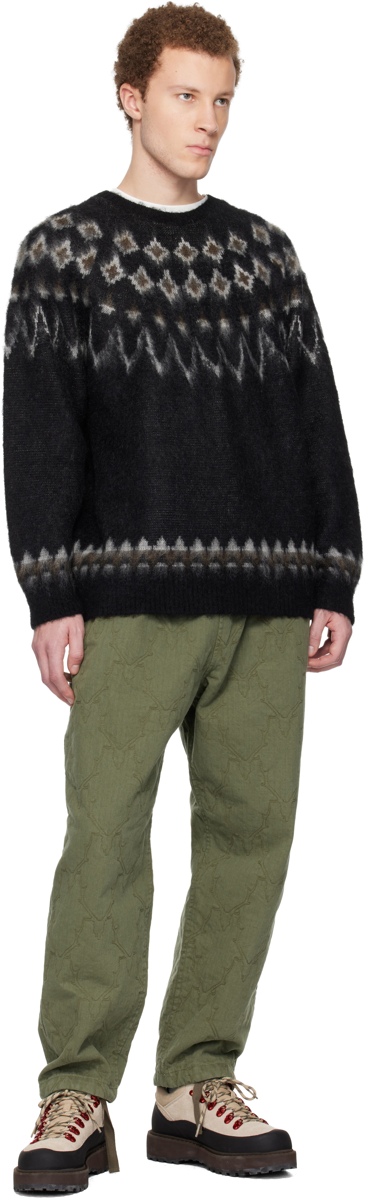 South2 West8 Khaki String Slack Trousers