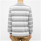 Albam Men's Long Sleeve Whelan Stripe T-Shirt in Ecru