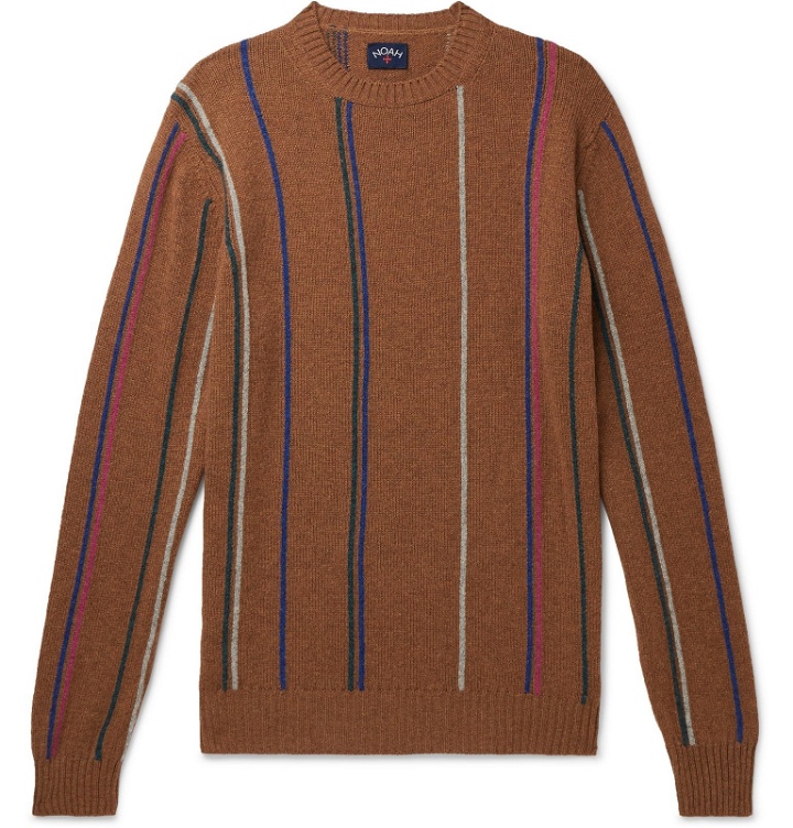 Photo: Noah - Striped Wool Sweater - Brown