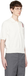 Thom Browne White RWB Stripe Polo