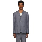 Thom Browne Navy and White Pinstriped Unconstructed Sport Blazer