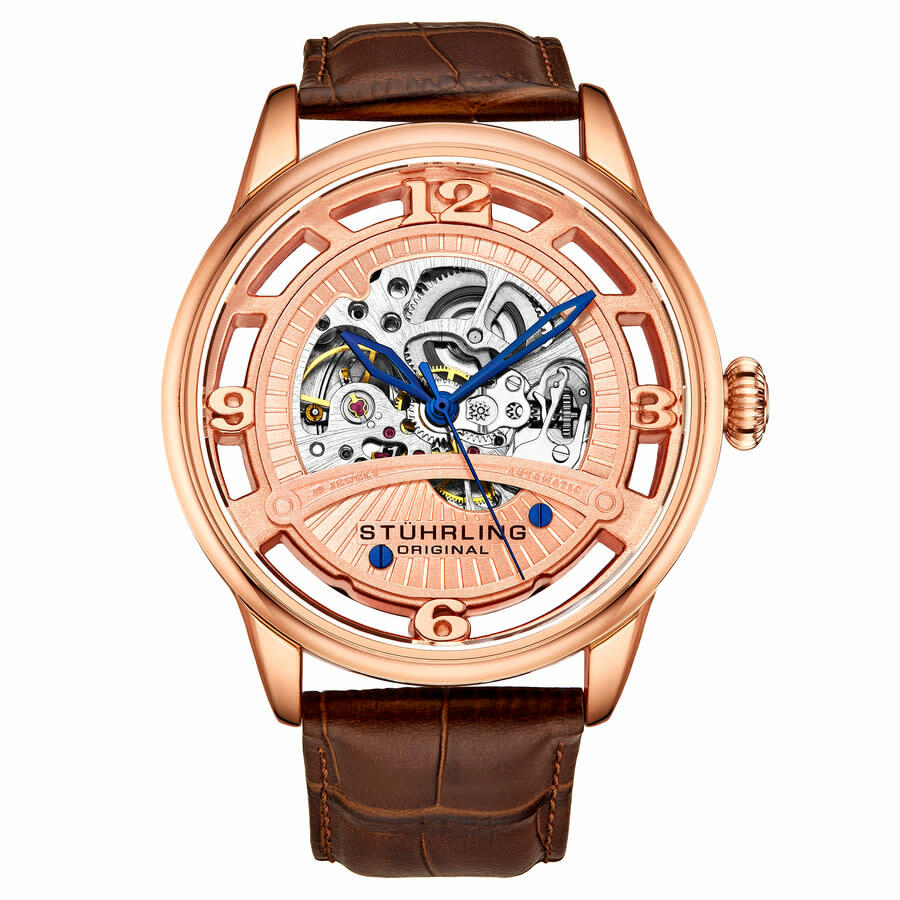 Stuhrling Original Legacy Automatic Rose Gold Dial Mens 