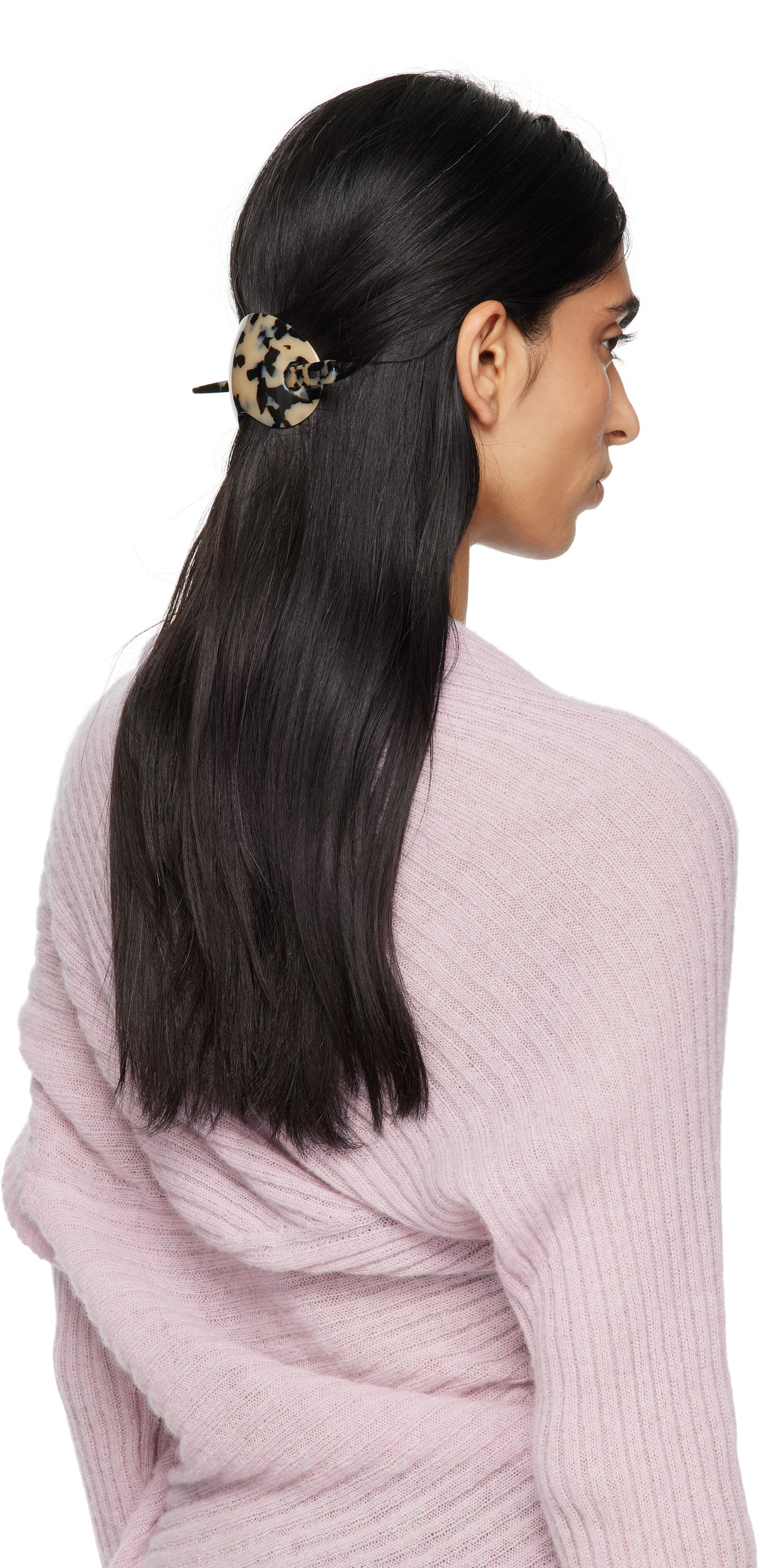 Gohar World Beige & Black Bean Barrette