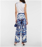 Dolce&Gabbana - Printed high-rise silk pajama pants