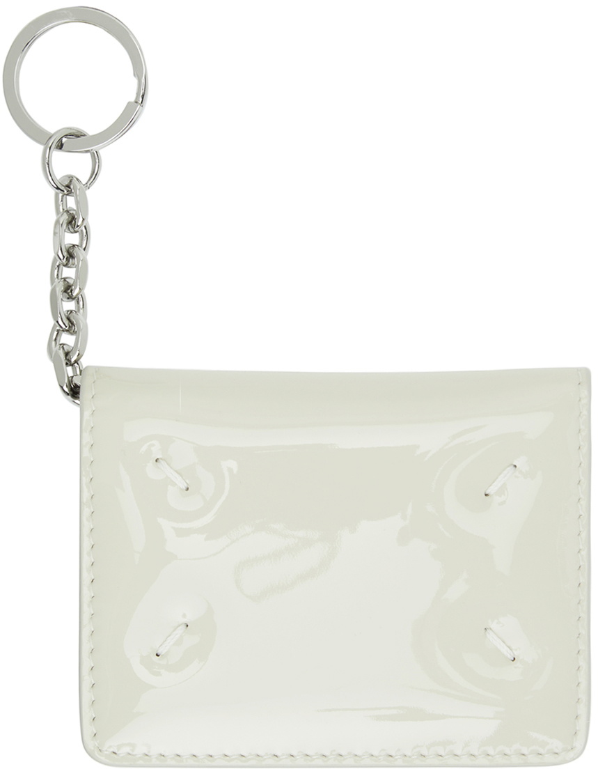 Maison Margiela OffWhite Patent Keyring Bifold Card Holder Maison Margiela