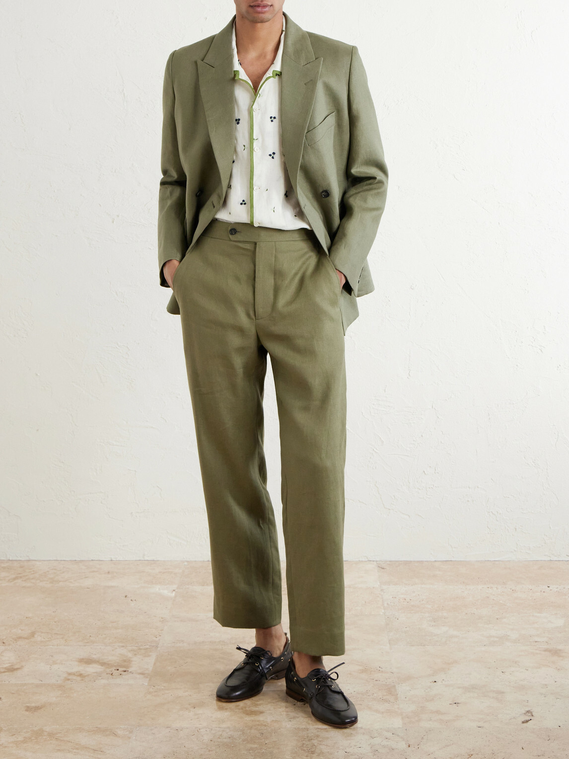 BODE - Straight-Leg Linen Trousers - Green