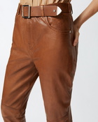 Pinko Leather Trousers With Belt Warm Bronze