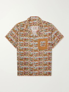 BODE - Cowboy Comic Camp-Collar Printed Silk-Satin Shirt - Brown