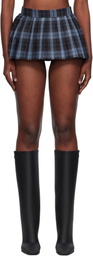 Pushbutton Navy Volumed Micro Skort