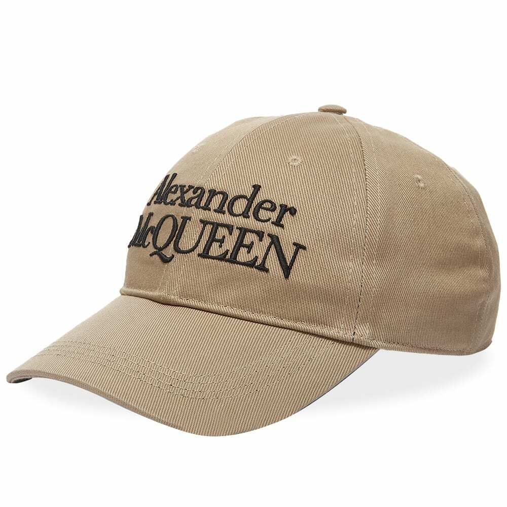 Alexander McQueen Men's Logo Cap in Beige/Black Alexander McQueen