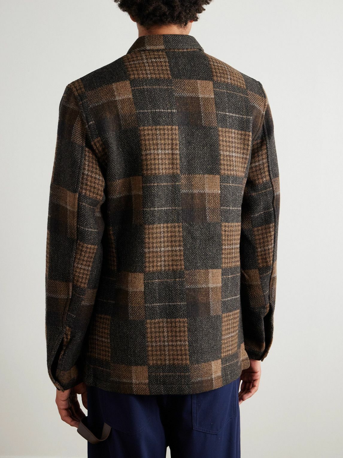 Sid Mashburn - Checked Wool-Flannel Overshirt - Brown