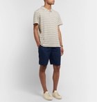 Onia - Eric Striped Cotton-Blend Jersey Polo Shirt - Neutrals