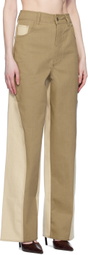 Elleme Khaki & Beige Reverse Jeans