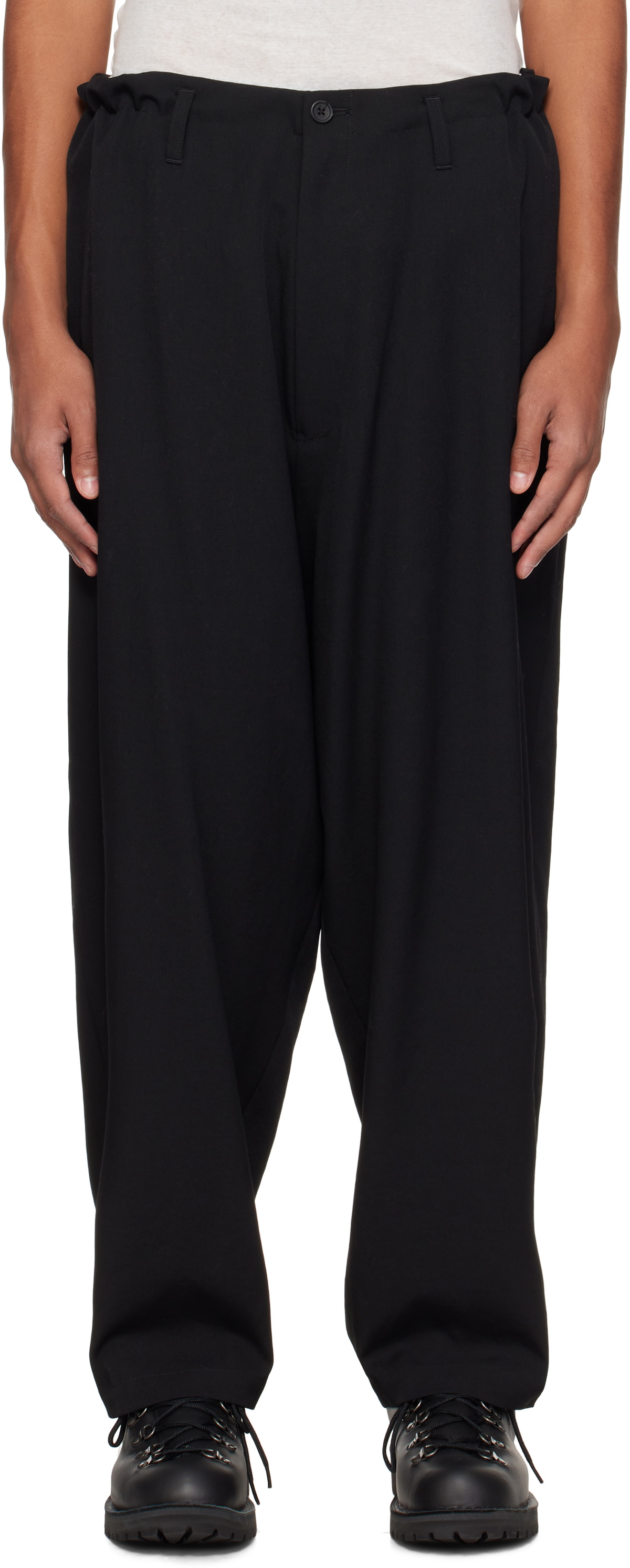 パンツ yohji yamamoto tuck wide slacks BLK S YOHJI YAMAMOTO 12本タックパンツ | HUES 福岡セレクトショップ