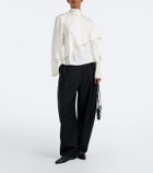 Róhe Caped silk satin turtleneck top