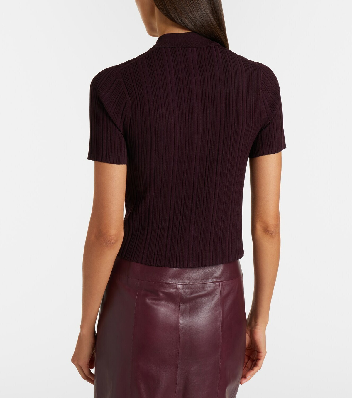 Victoria Beckham Ribbed-knit zip-up top