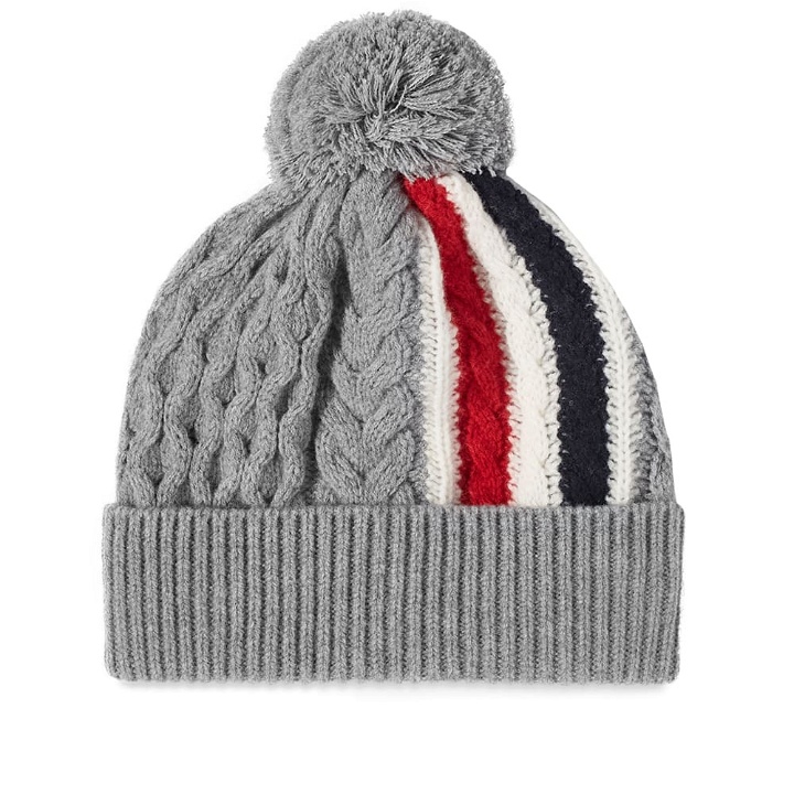 Photo: Thom Browne Aran Tricolor Wool Cable Hat