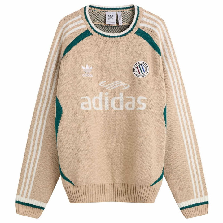 Photo: Adidas Adicolor Crew Knit in Wonder Beige