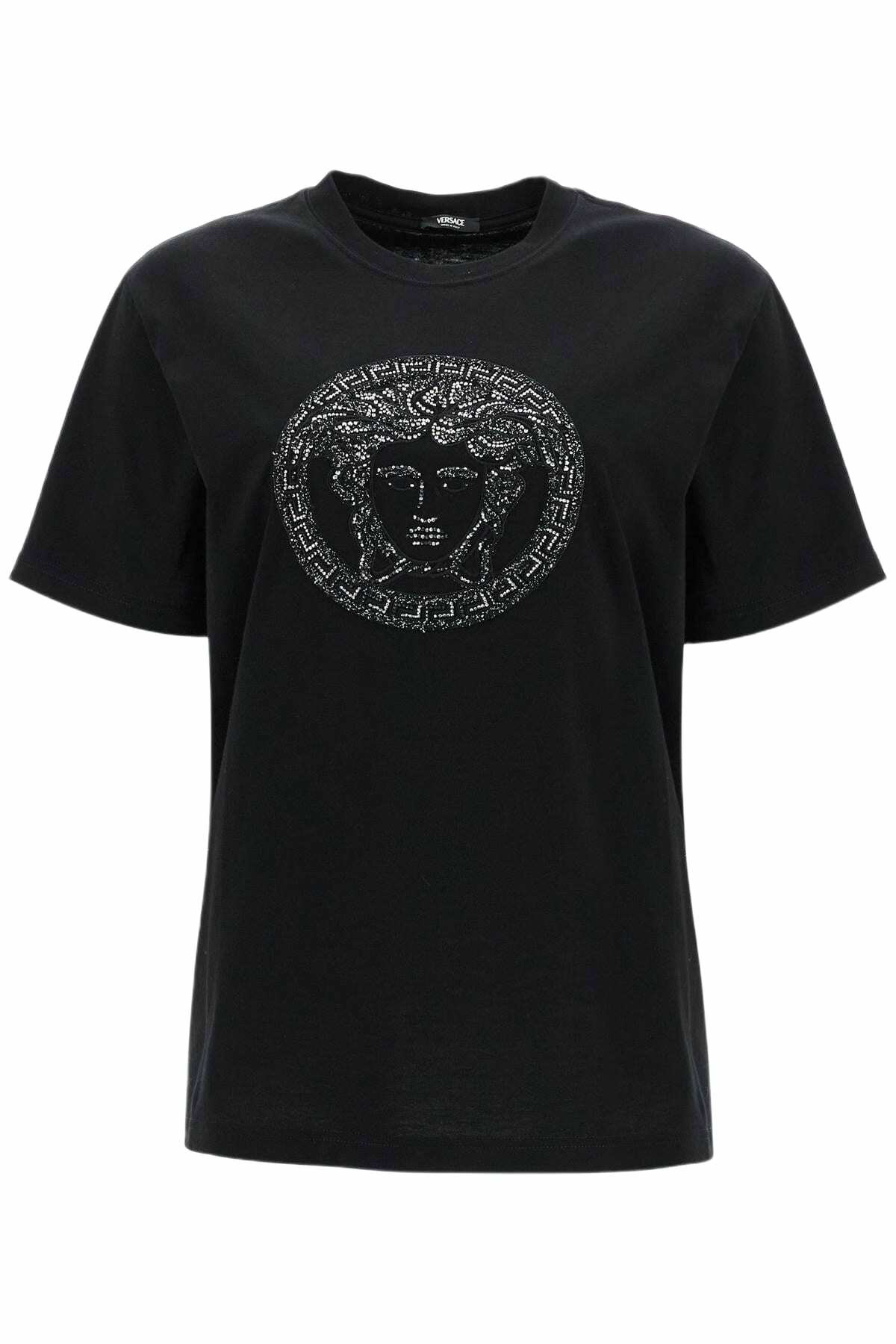 Versace Women's Cropped T-Shirt in White/Black Versace Versace Women's Cropped T-Shirt in White/Black Versace