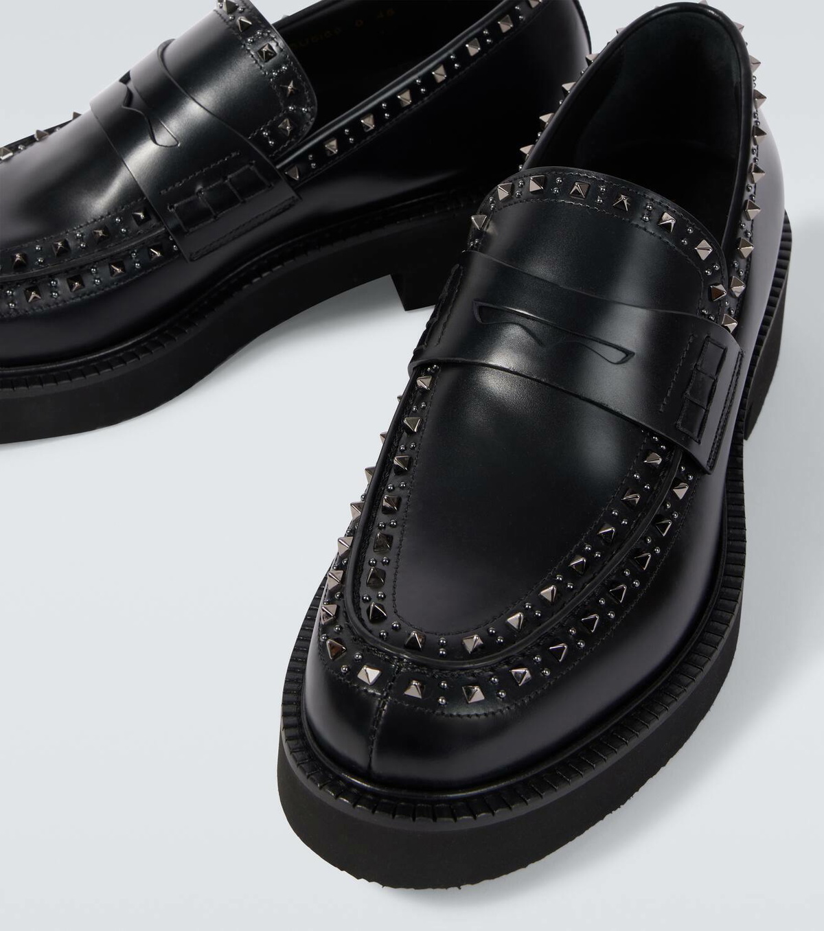 Valentino Garavani Gentleglam studded leather penny loafers 