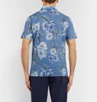 Altea - Camp-Collar Printed Cotton Shirt - Men - Blue